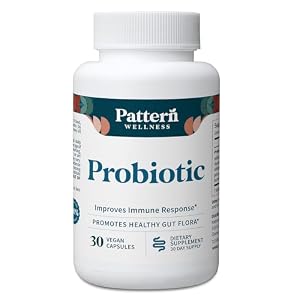 Pattern Wellness Probiotic Supplement – 51 Billion CFU – Supports Digestive Balance & Gut Wellness – Mindfully Sourced, Non-GMO – 30 Vegan Capsules