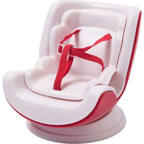 Cute Plushy Holder Anime Figure Chair, Miniature Safety Seat with Air Vent Clip and Magnetic Desktop Stand, Protective Display Accessories for Dolls Collectible Toys Otaku Room Desk Gift (Red)