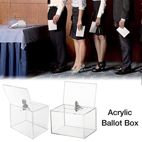 Murman Boîte À Suggestions | Boîte À Dons | Urne Transparente avec Verrou | Boîte À Donations en Acrylique | Boîte De Dons Carrée pour Vote, Activités Commentaires Et Activités De Bien-être Public