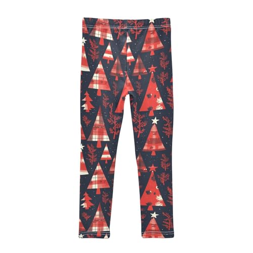 Buffalo Plaid Christmas Trees Kids Girl's Active Leggings Stretch Full Length Dance Pants Sports2