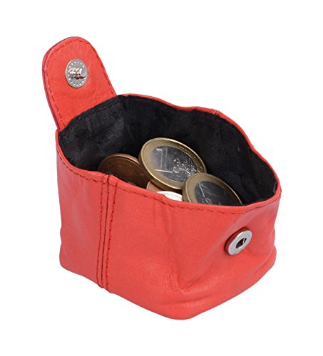 LOUANA Portamonete, Vera Pelle, rosso 5x5cm