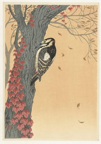 Affiche Toile Oiseaux pleine lune Ohara Koson cadeau idéal passionné de Japon