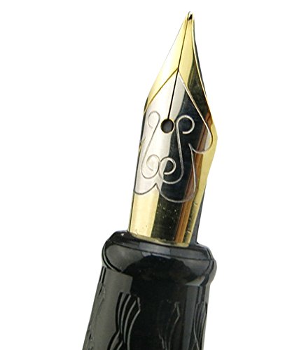 Image of Lestylo Dikawen 821 Silver Mesh Heavy Metal Body Signature Series With Gold Plated Trims Fountain Pen