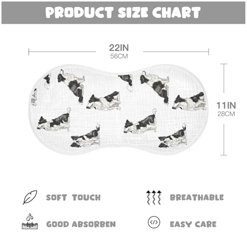 vvfelixl Cool Border Collie Burp Cloths for Baby Boy Girls Baby Washcloths Burp Rags 1 Pack2