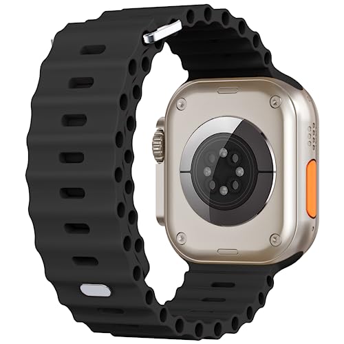 AIRPROCE Compatible with Apple Watch Ocean Bands 38mm 40mm 41mm 42mm 44mm 45mm 49mm, Soft Silicone Sport Wristbands Replacement Strap for iWatch Ultra SE Series 8 7 6 5 4 3 2 1 Sport Edition for