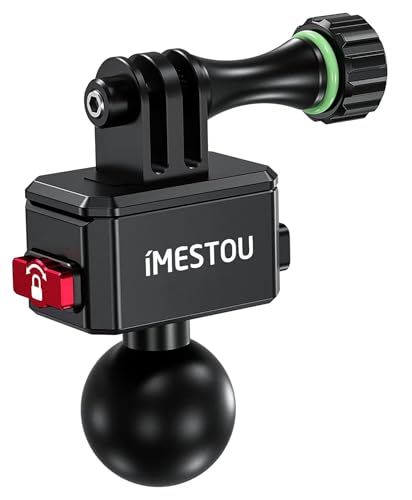 Image of iMESTOU Action Camera Riding Mount with Three-Claw Joint for Gopro Motion Cameras, 1 inch Ball Head 360 Adjustable Fits for RAM 1 inch Ball Bike Phone Mounts