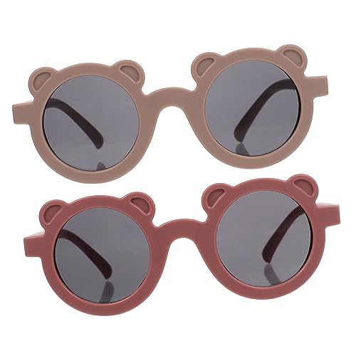 Healvian Toddler Girl Sunglasses Bear Ears 2pcs Kids Glasses Frames Photo Prop for Parties Kids Eyewear Durable Fashion