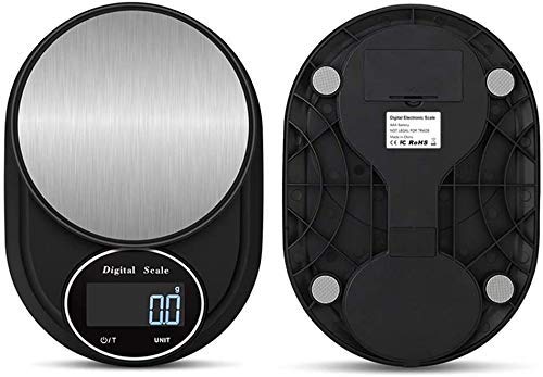 Básculas electrónicas 0,1g/10kg báscula de Cocina Digital de Alta precisión básculas electrónicas de joyería de Acero Inoxidable (Color : A, Size : 1kg/0.1g)