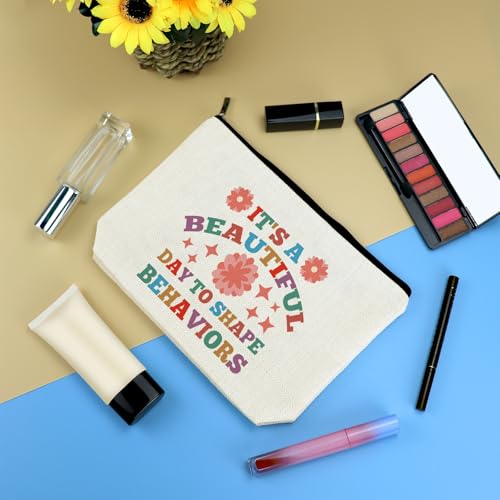 BCBA Therapist Gift Cosmetic Bag Funny Behavior Therapist Gift Behavior Therapist Appreciation Gift RBT ABA Behavior Analyst Gift Special Education Teacher Gift Travel Zipper Toiletry Bag Makeup Pouch3