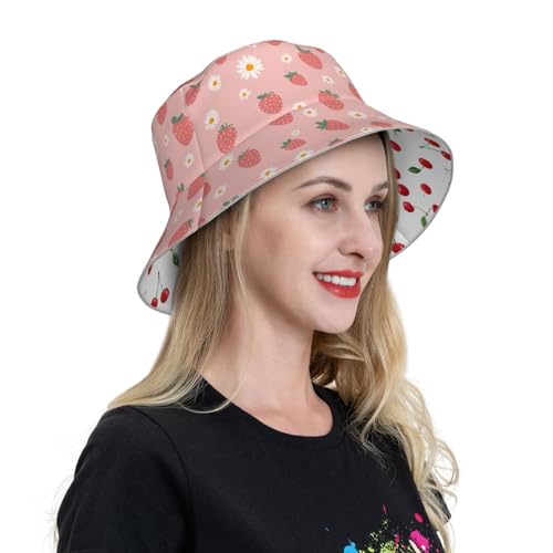 Image of Bucket Hat Double-Side-Wear Reversible Sun Hat Beach Travel Hiking for Women Men