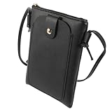 OUNONA Bolso Bandolera para Mujer Pequeño y Duradero Bolso Cruzado para Móvil con Capacidad Moderada Multifunción para Diario y Tarjetas y Chic Color Negro