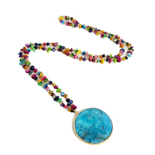 Bijoux en cristal noué à la main : sautoir boho unique en pierres naturelles pour femme