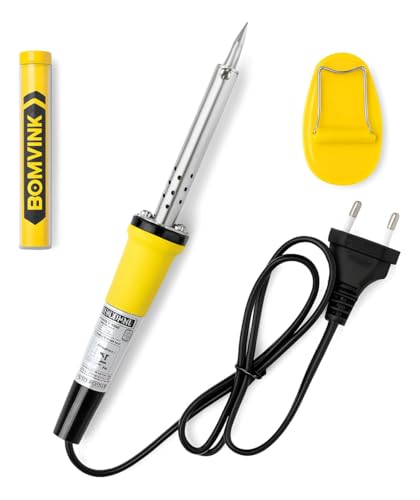 Ferro de Soldar Profissional 60W 110V - Aquecimento Rápido com Suporte e Fio de Solda Certificado INMETRO Ideal para Eletrônica, Reparos, Placas e Cabos – Leve e Ergonômico (110V)