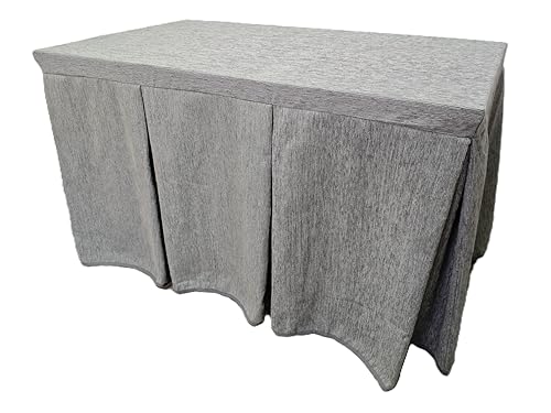 Genérico Falda o Ropa de Camilla Tejido Chenilla 8 Pliegues - Enaguillas, Enaguas, Ropa Chenilla, Ropa de Mesa de Camilla (Gris, 120X70CM)