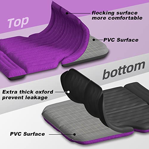 Umbrauto Suv Air Mattress Car Air Mattress 2022 Upgraded Flocking And Extra Thick Oxford Surface Car Sleeping Bed For Suv Back Seat With Electric Air Pump,3M Charging Cable #TOP1
