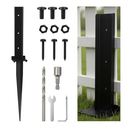 BigKing Einschlaghülse, Reparaturset Für Zaunpfosten, 71,8 cm × 5,5 cm × 6,1 cm, Stützpfähle Aus Eisen, Reparatur Geneigt/Gebrochenes Holz Für Tore, Briefkästen, Bodenanker Für Holzpfosten