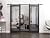 SARTODOORS Sturdy Double Barn Door 72 x 96 inches | Lucia 1299 Matte Black with Mirror | 13FT Rail Hangers Heavy Set | Solid Panel Interior Doors