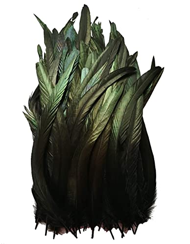 50Pcs 13-16 Inches Long Natural Rooster Coque Tail Feathers For Hat Costume Decoration Crafts (Black) #TOP1