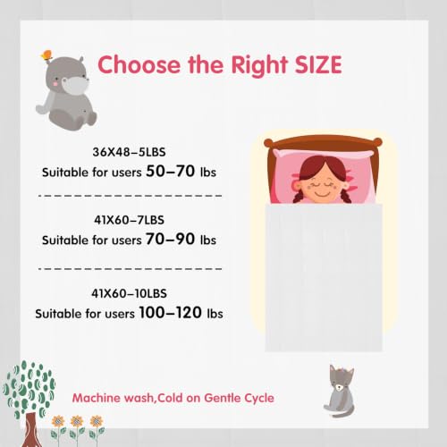 Image of yescool Weighted Throw Blanket 7lbs, 41 inch x 60 inch, White