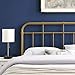 Modway Alessia Modern Farmhouse Metal Headboard, Twin, Gold
