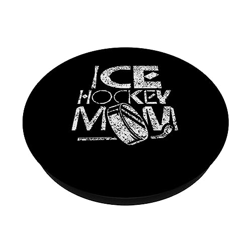 Ice Hockey Mom Hobby Player Coach Team PopSockets Swappable PopGrip, Black - Image 2
