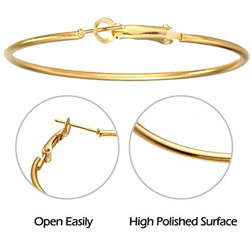 36 Pairs Silver Rose Gold Hoop Earrings for Women Stainless Steel Big Medium Small Loop Earrings Set Pack Classic Circle Round Eardrops Set3