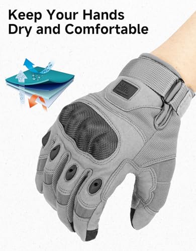 Image of KEMIMOTO Tactical Gloves for Men, Touchscreen Motorcycle Gloves with Hard Shell & Palm Padding for Sports Motorcycle Cycling Tactical Airsoft Paintball Hunting Hiking Camping Climbing