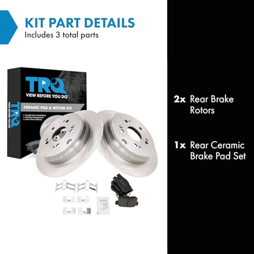 Image of TRQ Rear Brake Pad and Rotor Set Ceramic