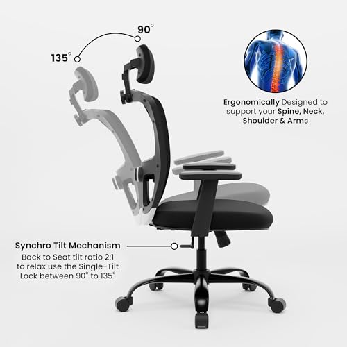 Green Soul Jupiter Echo | Ergonomic Office Chair with 3 Years Warranty | 2D Headrest & Lumbar Support | Synchro-Tilt Lock Mechanism | Heavy Duty... - Image 7