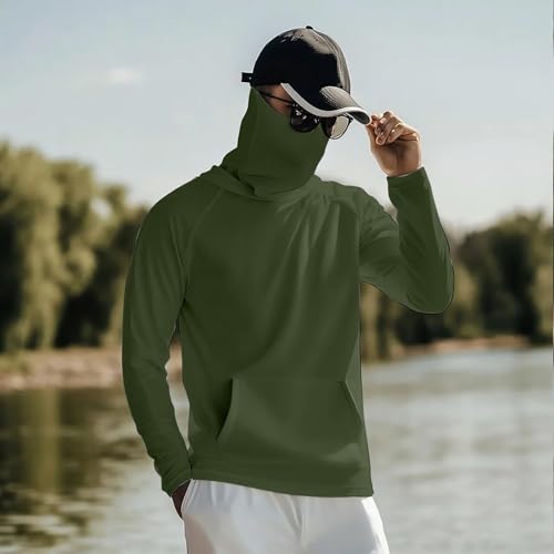 Sun Protection Shirts for Men with Mask UPF 50+ Long Sleeve UV Protection T-Shirts Rash Guard Fishing Hoodies Cooling4