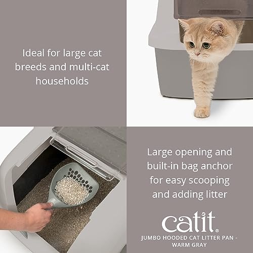 Katzenklo XXL Catit Jumbo Katzentoilette mit Abdeckung in Grau