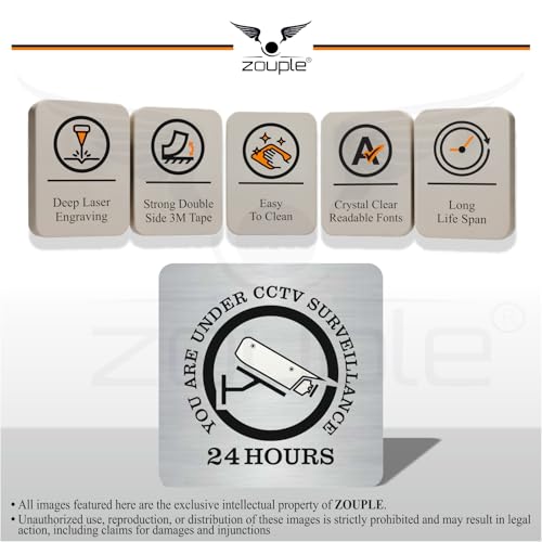 Image of CCTV Surveillance Sign, 6x6 Inch, Durable Steel, Dual Mount