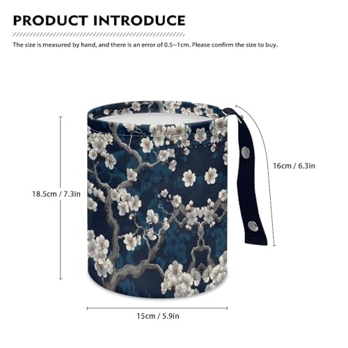 Image of Portable Floral Dustbin Bin Waste Basket Retro Floral Car Accessories Interior Collapsible Universal for Car SUV Trucks