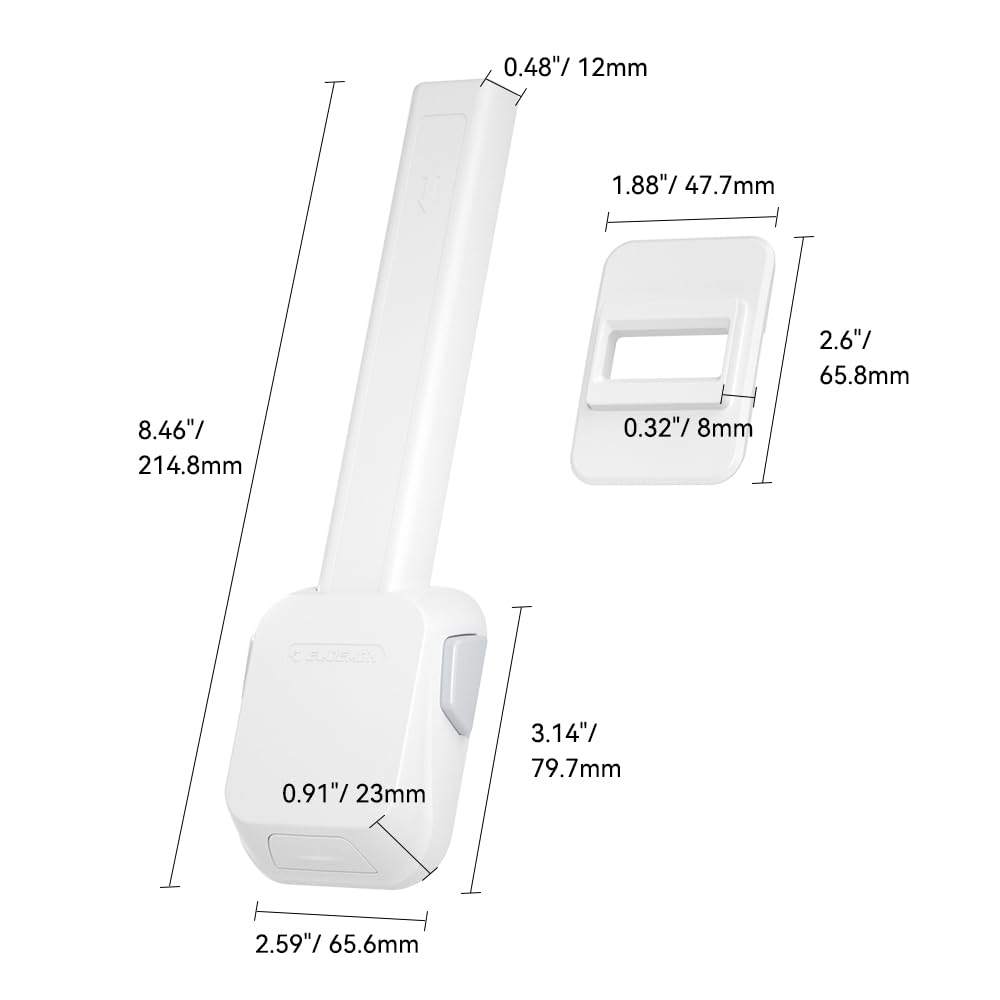 EUDEMON Lot de 1 verrou de sécurité pour siège de toilette pour bébé et enfant, facile à installer avec adhésif, pas besoin d'outils ou de perçage (blanc)