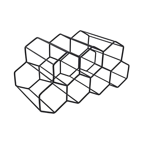 Soporte metálico para botellas de vino hexagonal 9 botellas
