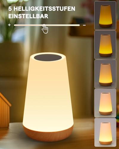 WARMLIO LED Bedside Lamp Set of 2 with Remote Control, Touch Dimmable with 13 Colours, USB Rechargeable with Timer - Image 2
