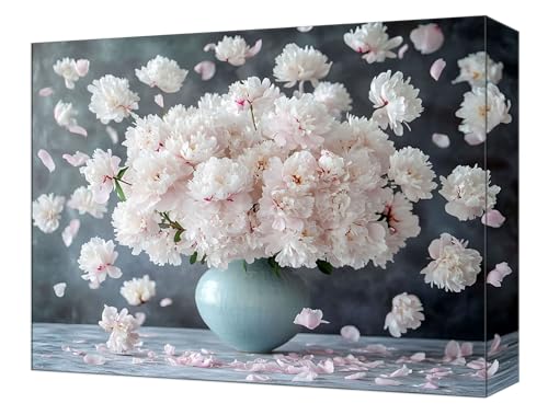 Peinture par Numéro Blanc Fleur avec acrylique haute opacité et pinceaux inclus