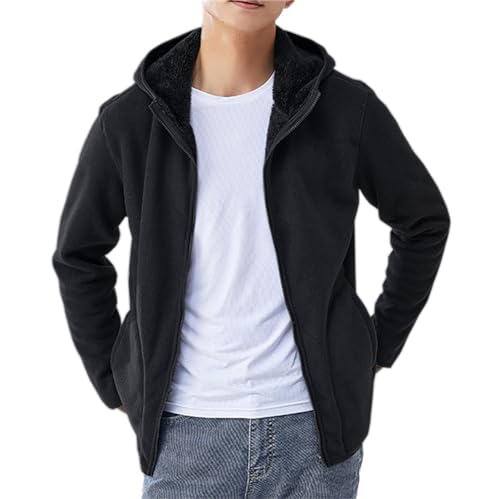 Cromoncent Men's Full Zip Reversible Polar Fleece Hoodie Jacket2