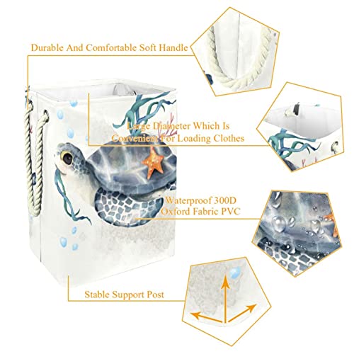 Panier à linge sale imperméable grand format bac à linge tortue - 6