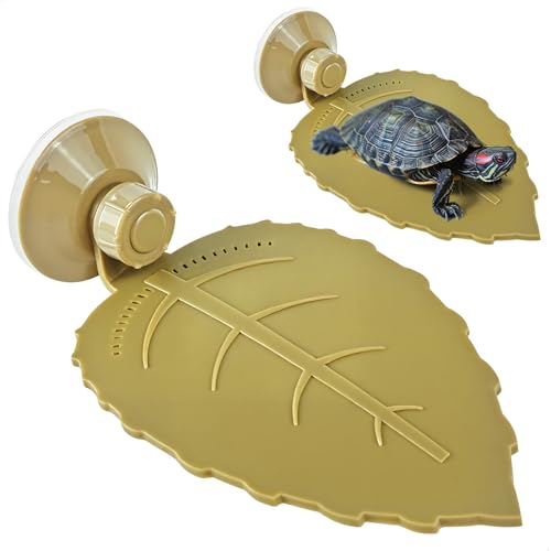 Plateforme Tortue d'eau, Terrasse de Repos de Tortue, Escalade pour Petits Reptiles Triton, Terrasse Animal Aquarium Quai Habitat Reptile, Ventouse Forte...