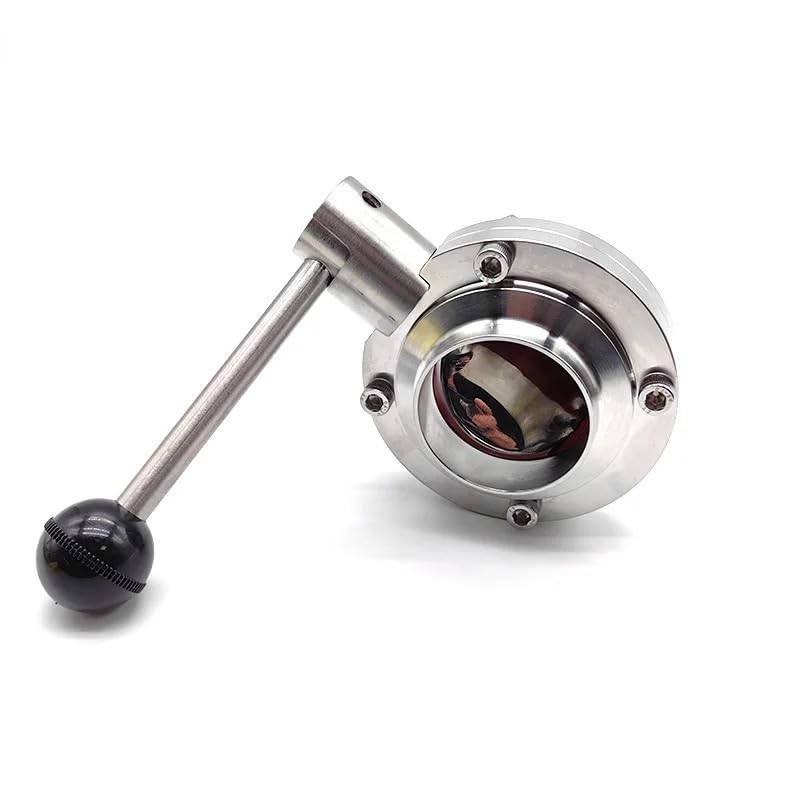 Vanne papillon de soudage 45mm raccordement sanitaire inox 304SS pour tube en acier