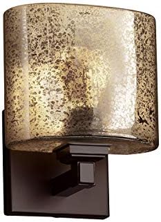 Miniatura 3 de Justice Design Group Lighting FSN-8437-30-MROR-DBRZ Justice Design Group - Fusion - Aplique de pared Regency de 1 luz, ovalado, acabado de bronce