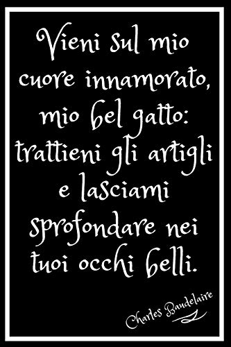Charles Baudelaire.: Baudelaire. Bel gatto. Quaderno 15,24cm X 22,86cm .120 pagine linee orizzontaliUn regalo speciale e utile. Stampa brillante e di ... flessibile .Colori vivaci. (Italian Edition)