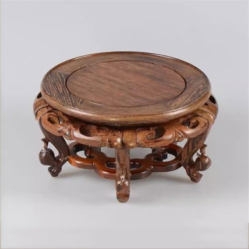 Table d'exposition pour bonsaïs ronde bois sculpté support - 8