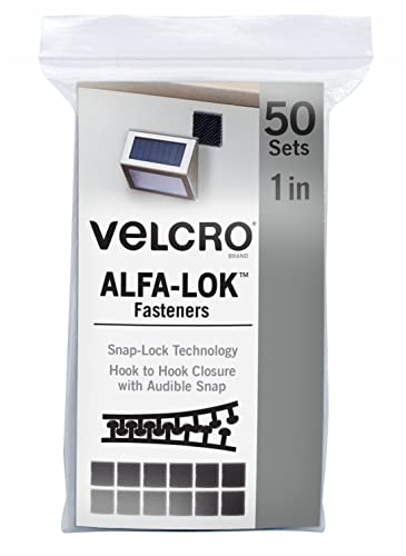 Image of VELCRO Brand Extreme Lock Snap Fasteners, 1 inch Squares, 50 Set Contractor Size Pack, Superior Semi Permanent Hold in Extreme Temperatures, Heavy Duty Reclosable Technology, Black