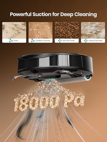 Image of Lefant Robot Vacuum and Mop, 18000Pa Strong Suction, Self-Cleaning with Auto Drying, LiDAR Navigation & Obstacle Avoidance, Tangle-Free Pet Hair, Slim, 800ml Dustbin, 5G WiFi