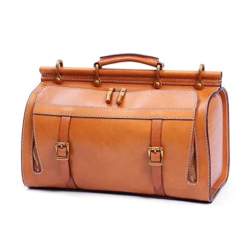 Handmade Duffel Bag Hand Travel Bag Retro Messenger Fitness Bag Large Capacity Bag (Color : A Size : 24 * 21 * 39cm)