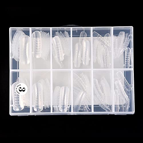 KADS ネイルチップ 12サイズ/10PCS デュアルネイルフォーム UVジェルアクリルネイルアート 無地 透明