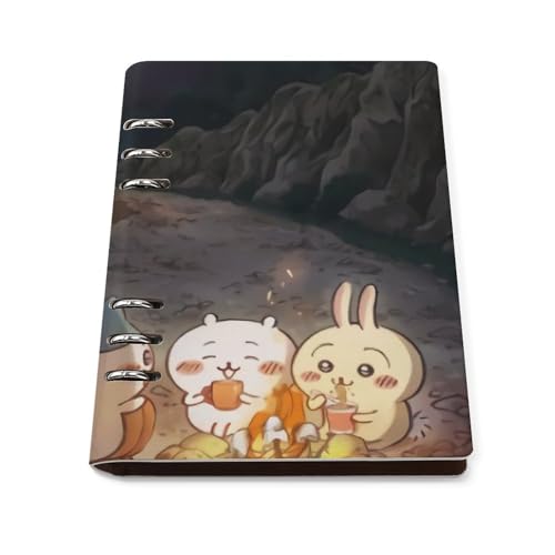 システム手帳 ちいかわ バインダーノート 6穴 PUレザー 日記帳 ビジネス手帳 ルーズリーフ メモ帳 スケジュール帳 リフィル式ノート 差し替え可 スオフィス用品 卒業記念品 退職 就職 昇進お祝い プレゼント 人気 おしゃれ