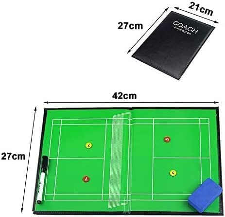 Boards Magnetic Badminton Tactic Coaching Dry Erase Coaches Clipboard with Magnets, Dry Erase Marker, Eraser, A